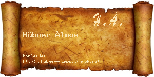 Hübner Álmos névjegykártya