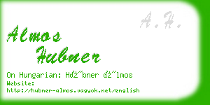 almos hubner business card